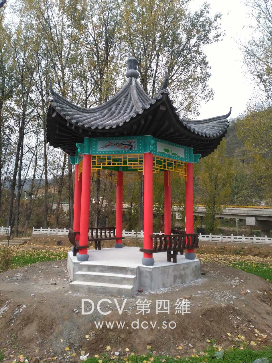 园林景观楼台亭阁设计及制作，西安DCV第四维创意工厂出品